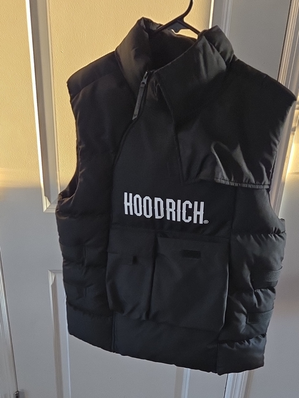 Men Black Puffer Vest - Logo